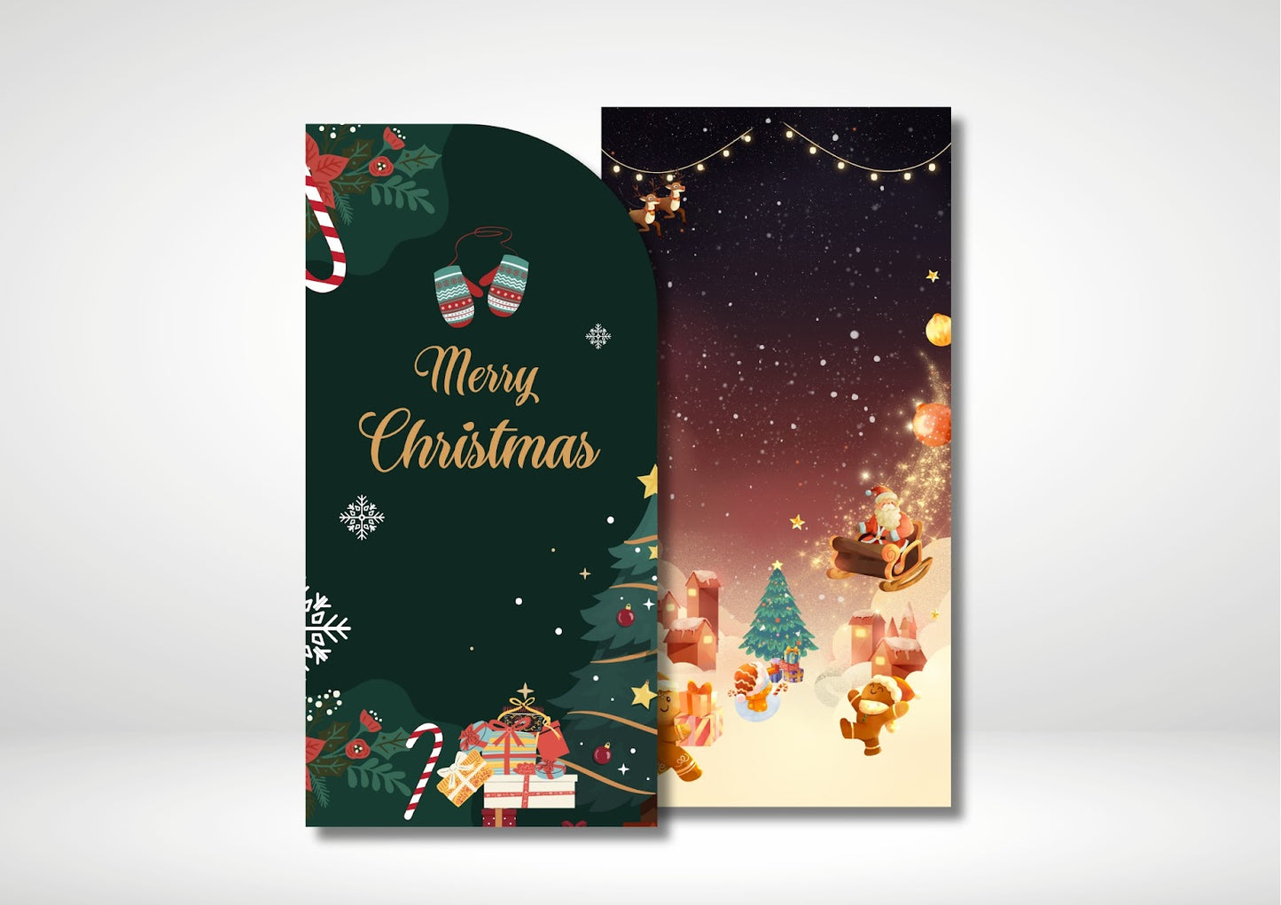 Green Christmas Festive Backdrop