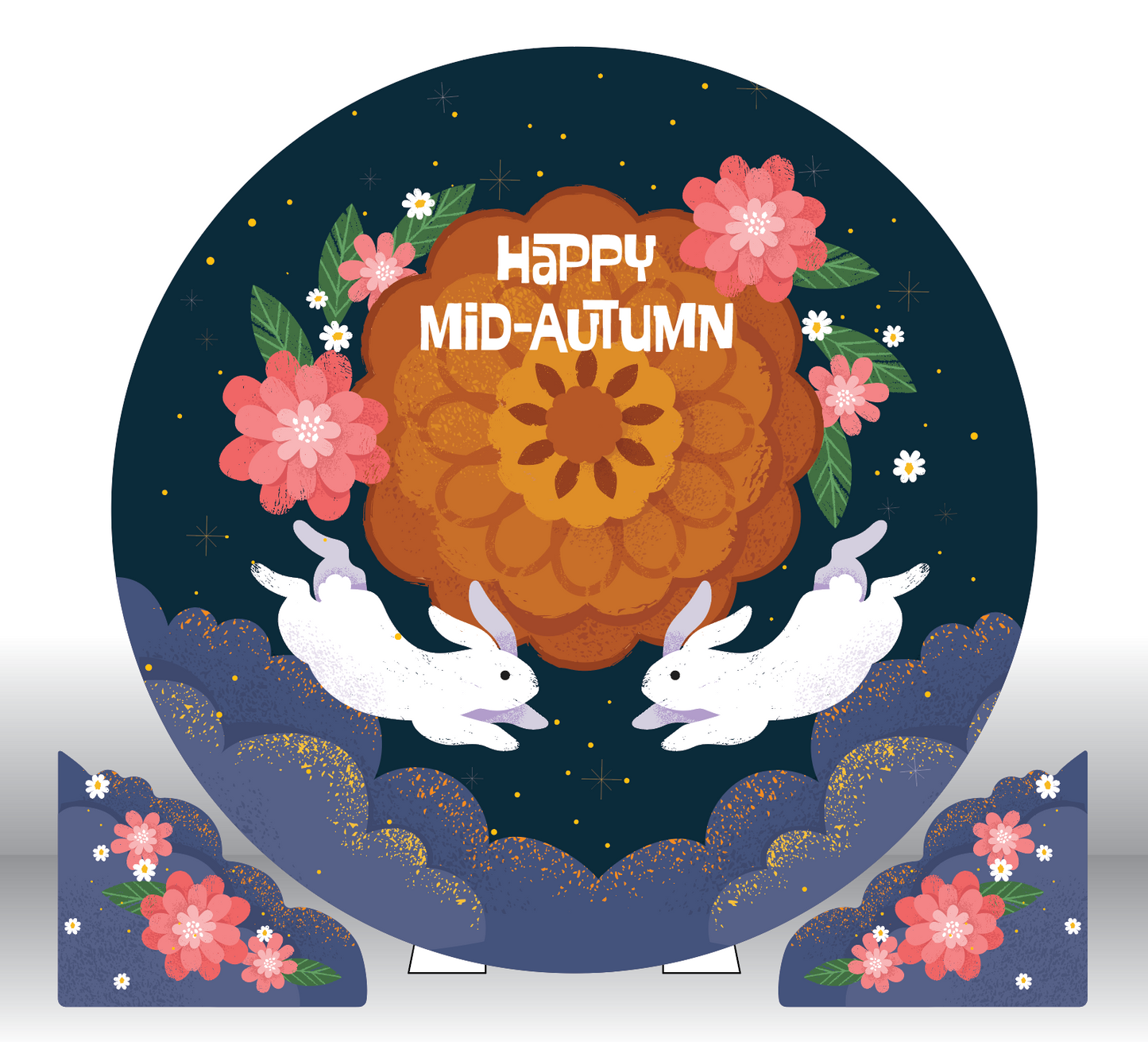 Mid Autumn Rabbit Mooncake Event Backdrop