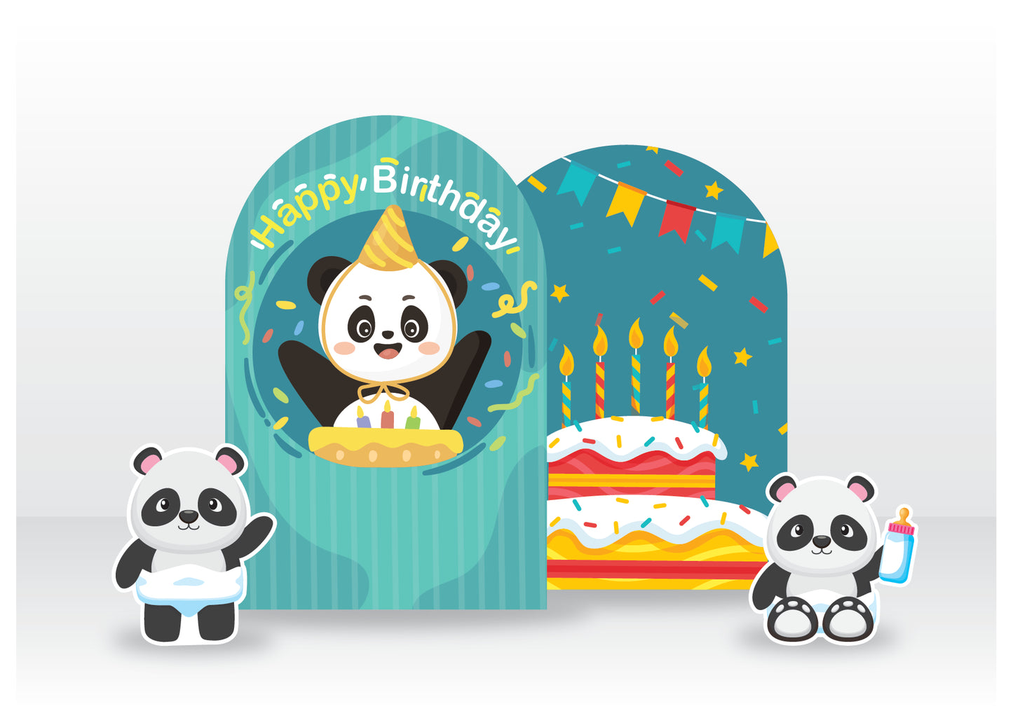 Panda Birthday Backdrop