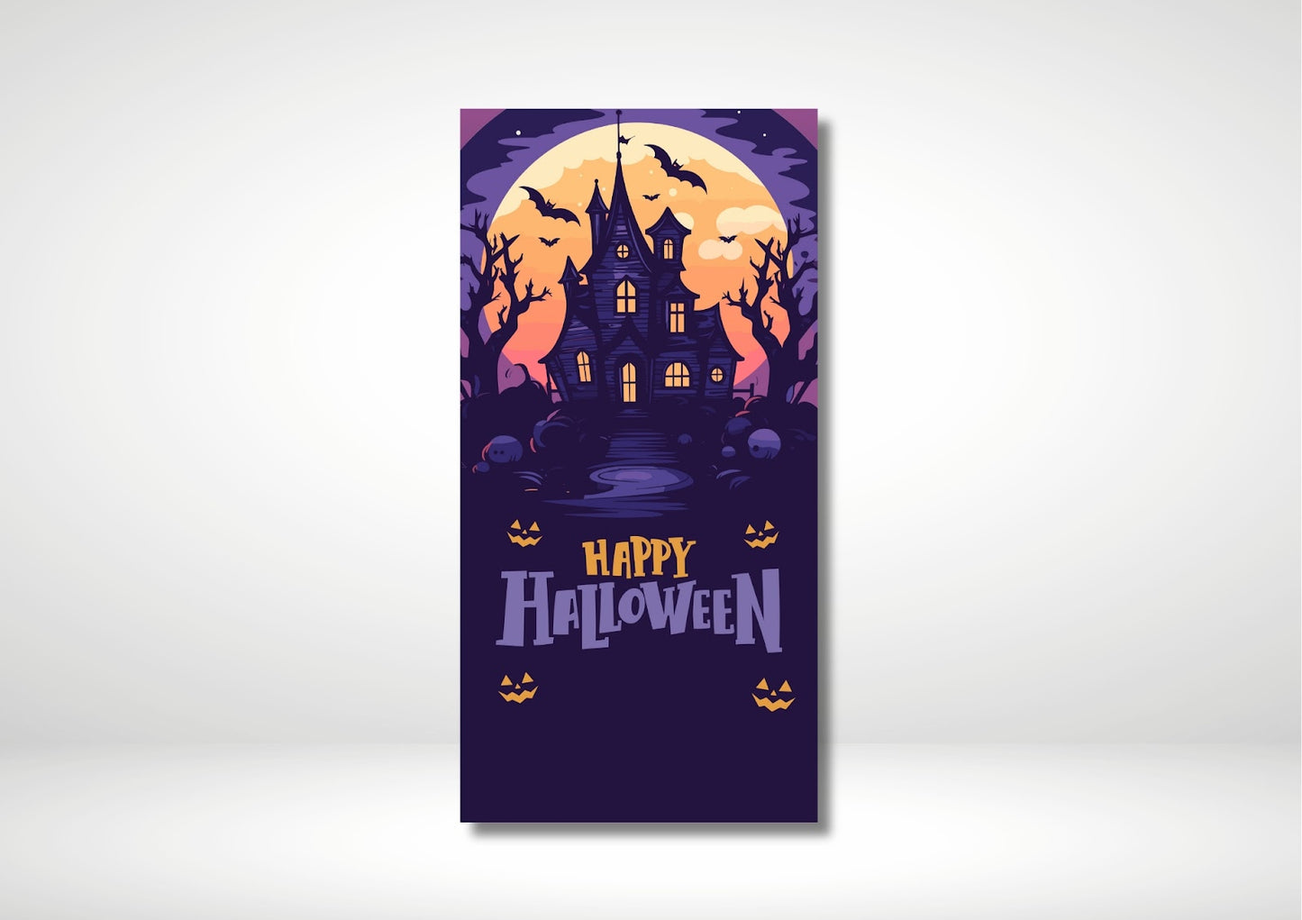 Purple Halloween Festive Backdrop