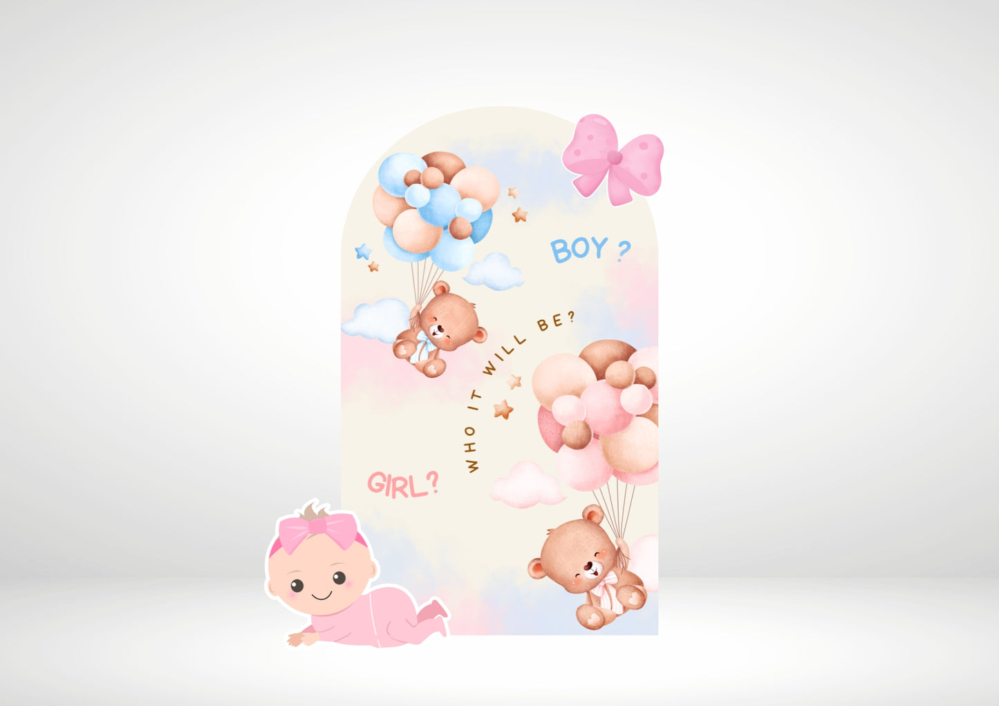 Gender Reveal Brush Party Backdrop