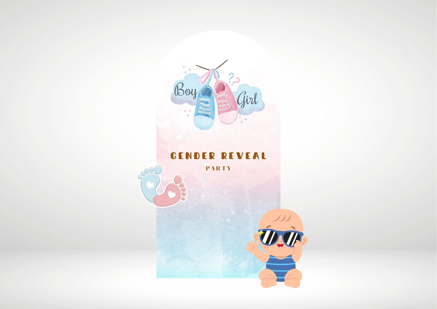 Gender Reveal Fun Toys Party Backdrop
