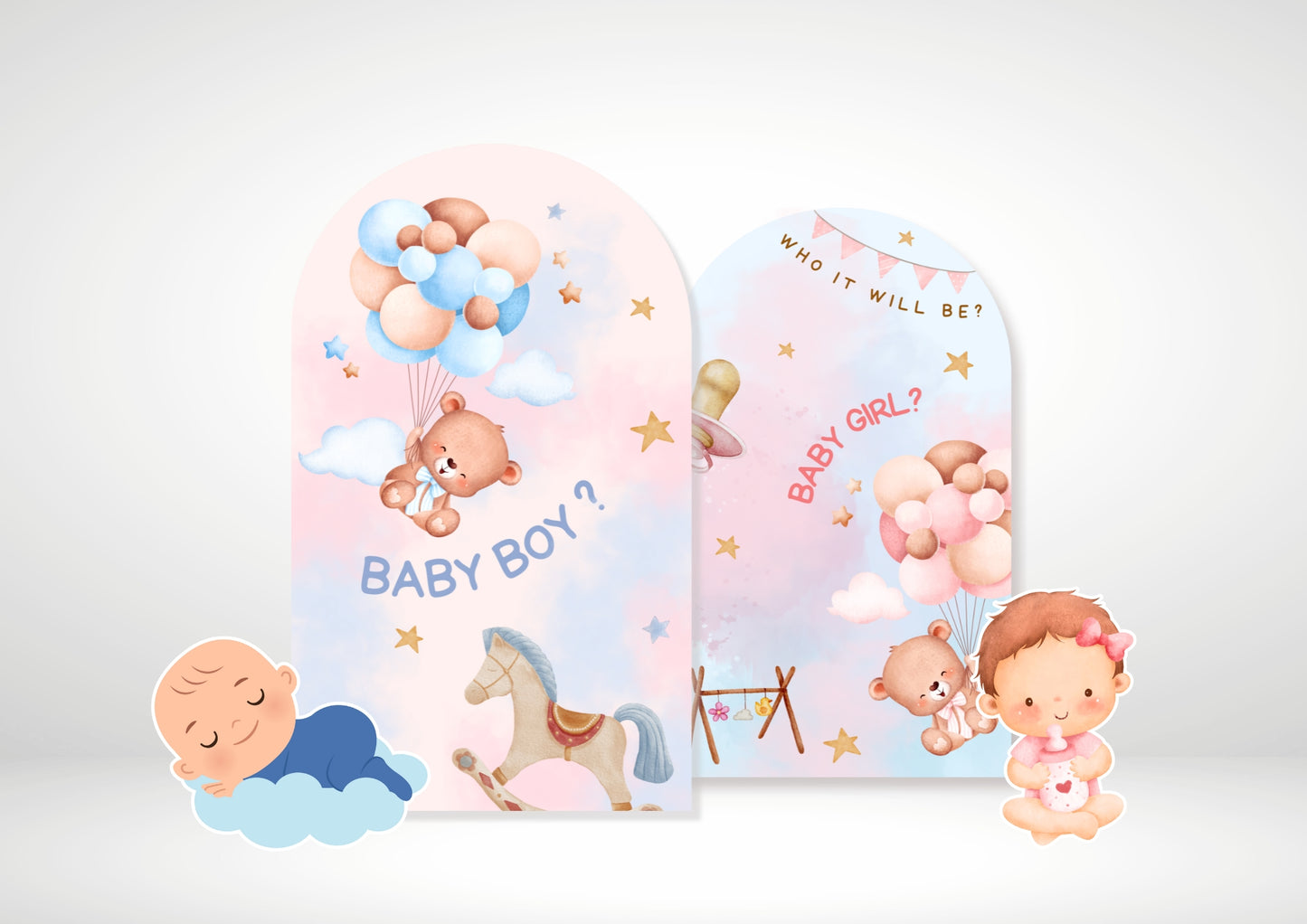 Gender Reveal Brush Party Backdrop