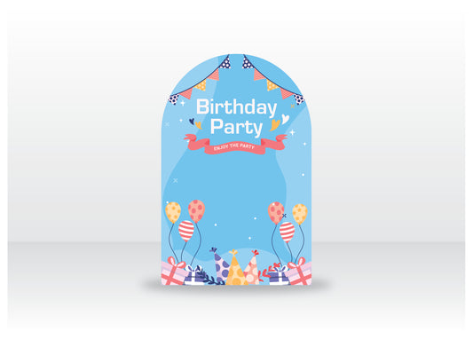 Ballooon & Dogs Birthday Backdrop